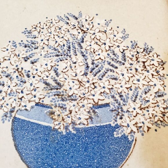 PIEMME Italian Floral Vase Clay Tile Decor - Picture 2 of 8